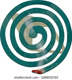 Top view of mosquito coil on white background