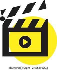 Top view movie clapperboard minimal icon