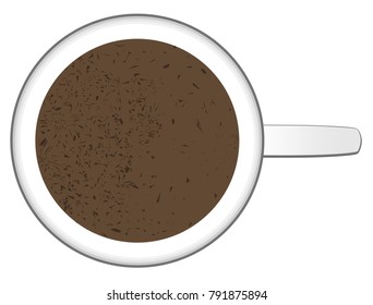 Top view of a mug of hot chocolate with chocolate sprinkles