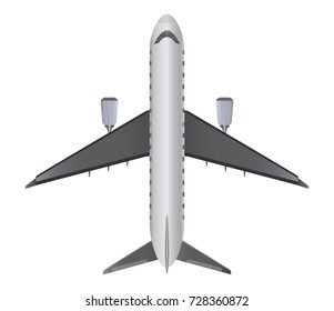 Top View of Narrow Body Passenger Jet Airplane vector