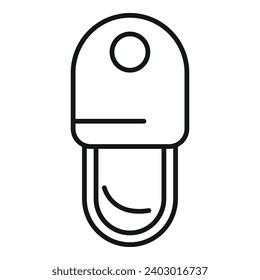 Top view object icon outline vector. Home slippers. Garment snug