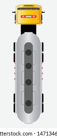 top view oil tank truck Vector car