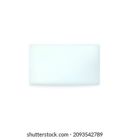 Vista superior en el embalaje de papel de jabón o caja de cartón, ilustración vectorial 3D realista aislada en fondo blanco. Cama de estuche o estuche de envoltura de jabón en blanco.