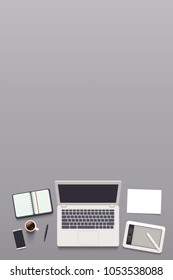 top view on workplace