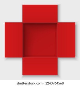 top view open blank  box isolated