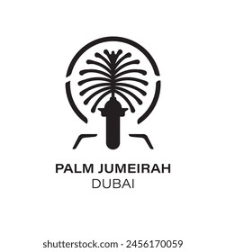 the top view at the palm jumeirah dubai. united arab emirates. logo, t shirt, banner, card