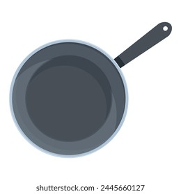 Top view pan icon cartoon vector. Home utensil. Meal culinary iron