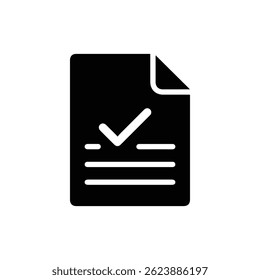 Top View Paper with Check Shadow Minimal Black Icon