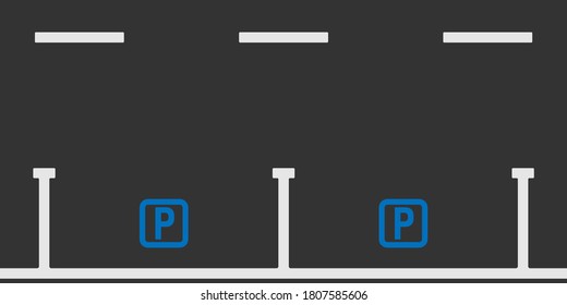 Top view parking lot design. Vector illustration