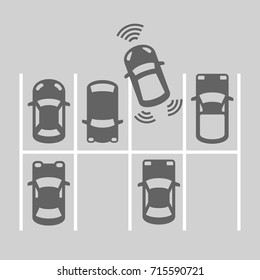 Top View Of Parking Lot. Vector