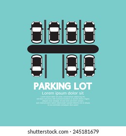 Top View Of Parking Lot Vector Illustration