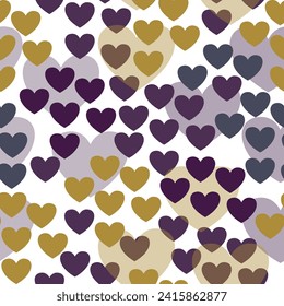 Top view of pattern of red heart shaped and colorful small jelly candies on pink background  Colorful watercolor romantic texture
