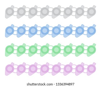 top view of PCR tubes in strips. illustration for use in medical scientific genetic layout schemes in the study of several samples