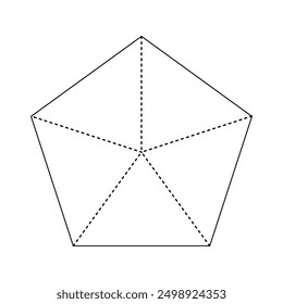 Top view of a pentagonal pyramid.