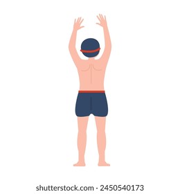 Top view People swimming Flat vector