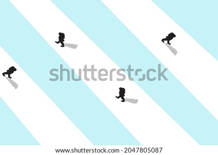 Top view of people walking with Long Shadows. Businessman of success concept. different directions
