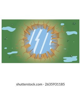 Top View of Permafrost Thawing – Climate Change Concept