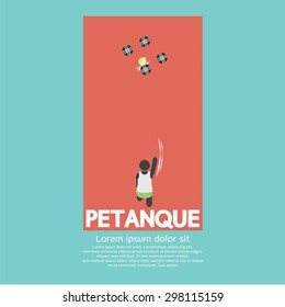 Top View Of Petanque Playing Vector Illustration