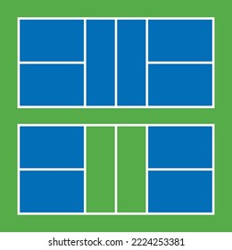 Top view of the pickleball court in exact proportions