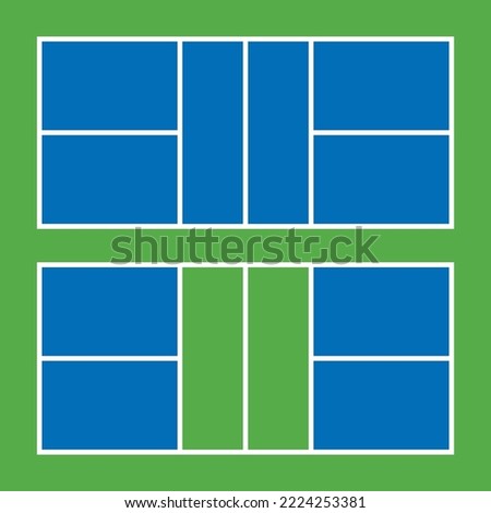 Top view of the pickleball court in exact proportions