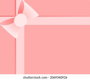 Draufsicht auf eine rosafarbene Geschenkbox. Vektorgrafik