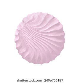 Top view of pink marshmallows on a white background. Vector illustration