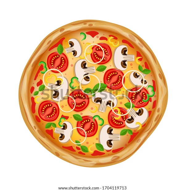 Top View Pizza Various Ingredients Whole Stock Vector (Royalty Free ...