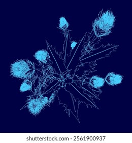 Top view, plant element outline symbol for architecture and landscape design drawing. Vector illustration