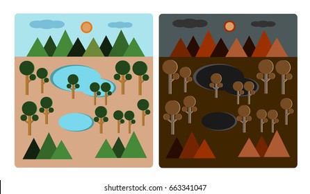 Top view of plant ,vector illustration
