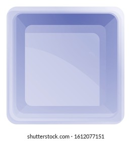 Top view plastic tableware icon. Cartoon of top view plastic tableware vector icon for web design isolated on white background