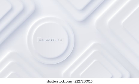 Top-View-Podium, pneumorisches helles Design. Rechteckige Formen mit abgerundeten Ecken. Helle, weiche, klare und einfache Vektorgrafik. Eleganter abstrakter Hintergrund mit Kopienraum.