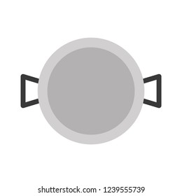top view of pot, restaurant flat design icon.