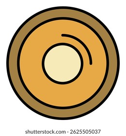 Top view potter wheel icon. Outline top view potter wheel vector icon color flat isolated