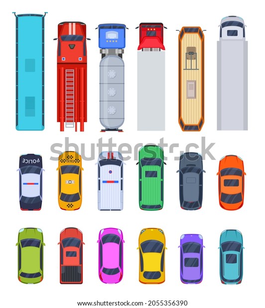 Top View Public Transport Truck Cars Stock Vector (royalty Free 