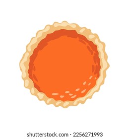 Top view pumpkin pie isolated white background  Food for Thanksgiving dinner vector illustration  Thanksgiving  holidays  food concept