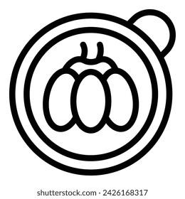 Top view pumpkin spice icon outline vector. Mug cup. Season food