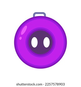 Top view of purple swimming ring for kids vector illustration. Equipment or toy for water activities in shape of circle isolated on white background. Summer, holidays concept