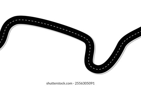 Top view of race track and highway. winding curve road infographic. wavy road with winding curves. way location. racing route. speed race