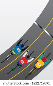 Top view of racing bicycle. Vector illustration