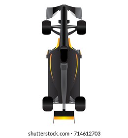 Top view of a racing car, Vector illustration