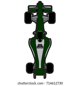 Top view of a racing car, Vector illustration