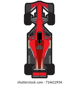 Top view of a racing car, Vector illustration