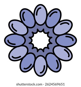Top view raspberry icon. Outline top view raspberry vector icon color flat isolated