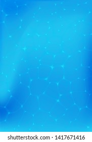Top view of realistic water texture with highlights, reflection and shadow. Empty water background for summer, pool-party posters. Vector illustration.