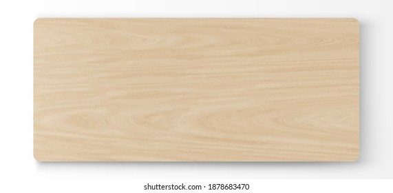 
Top view of rectangle wood stage podium product white background 3d vector illustration. Wooden podium for display of product.