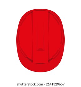 Top View Red Helmet Hat Or Electric Helmet Hat Or Power Supply Helmet Hat Isolated Graphic Flat Design Vector Illustration  