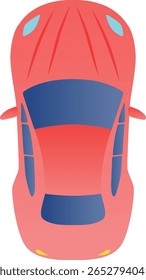 Top view of a red sports car