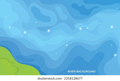 Top view river landscape in forest background