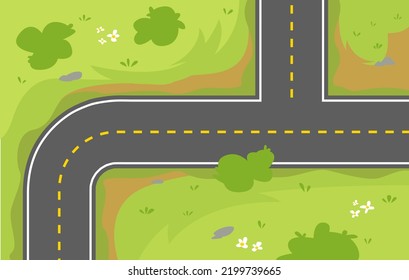 Top view of the road