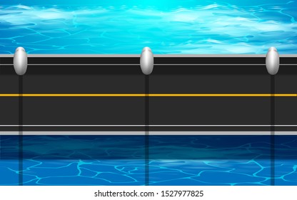 top view road in the sea in day time